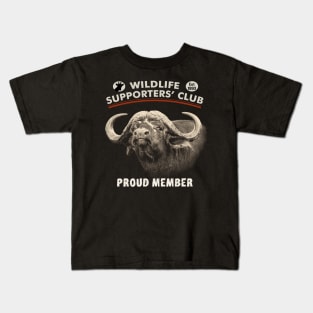 African Buffalo Bull Close-up for Wildlife Supporters Kids T-Shirt